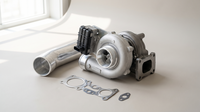 Turbocharger with actuator and boost pipe