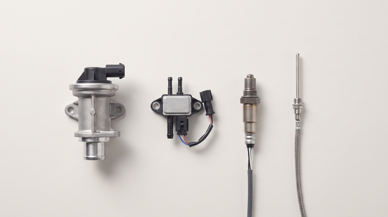 EGR valve, pressure sensor and lambda sensor